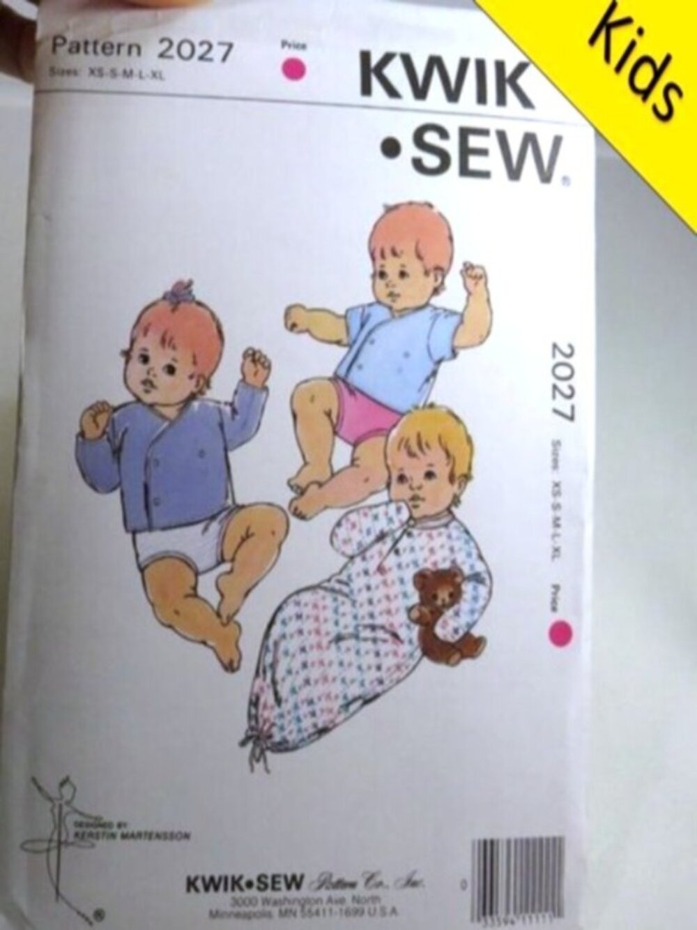Kwik Sew 2027 Clothing Sewing Pattern NEW UNCUT XS-XL shirt, panties, swaddle